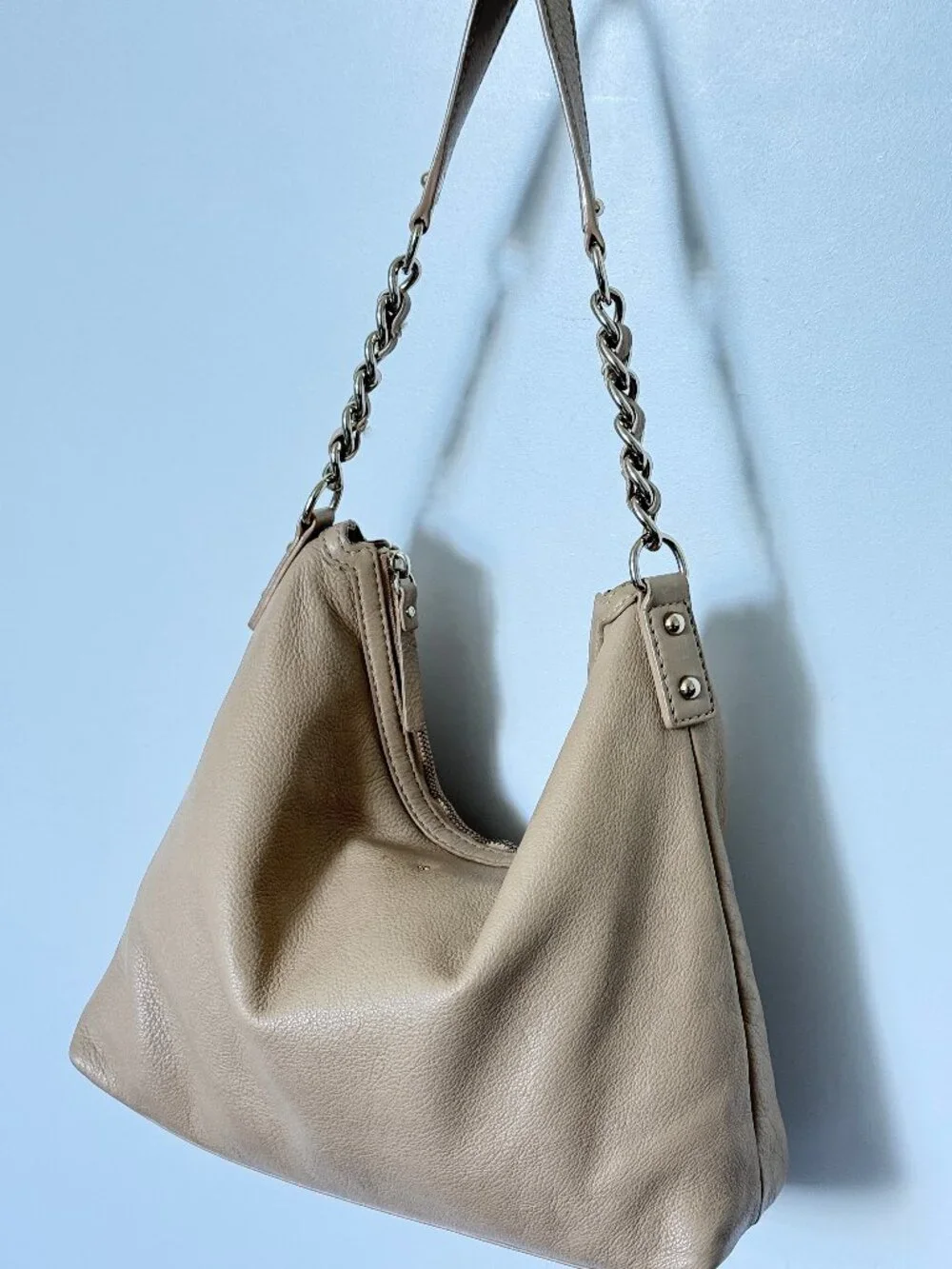 Kate Spade New York Shoulder Bag Beige Leather